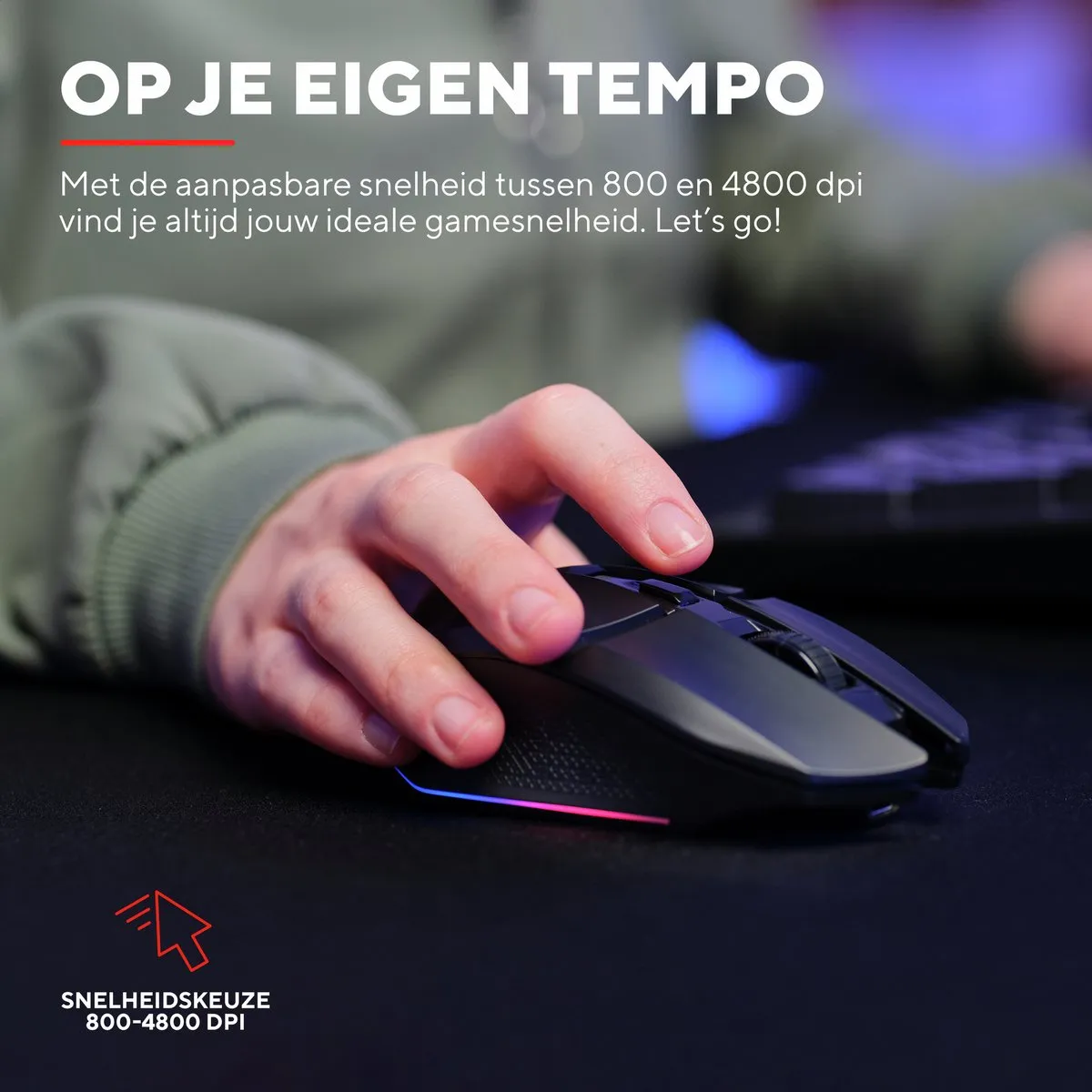 Trust GXT 110 Felox Draadloze Gaming Muis 4800DPI - Zwart