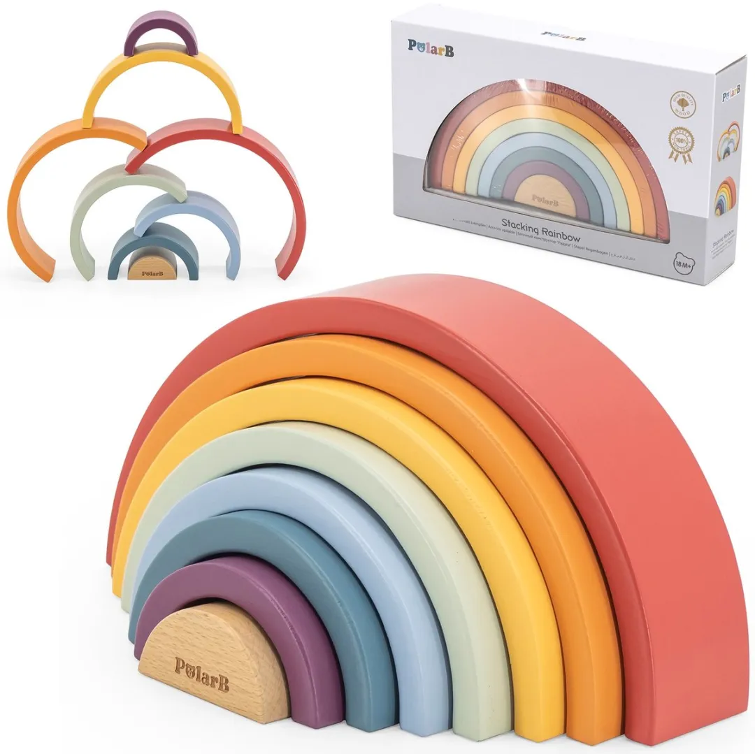 Viga Polarb Regenboogpuzzel Houten Blokken