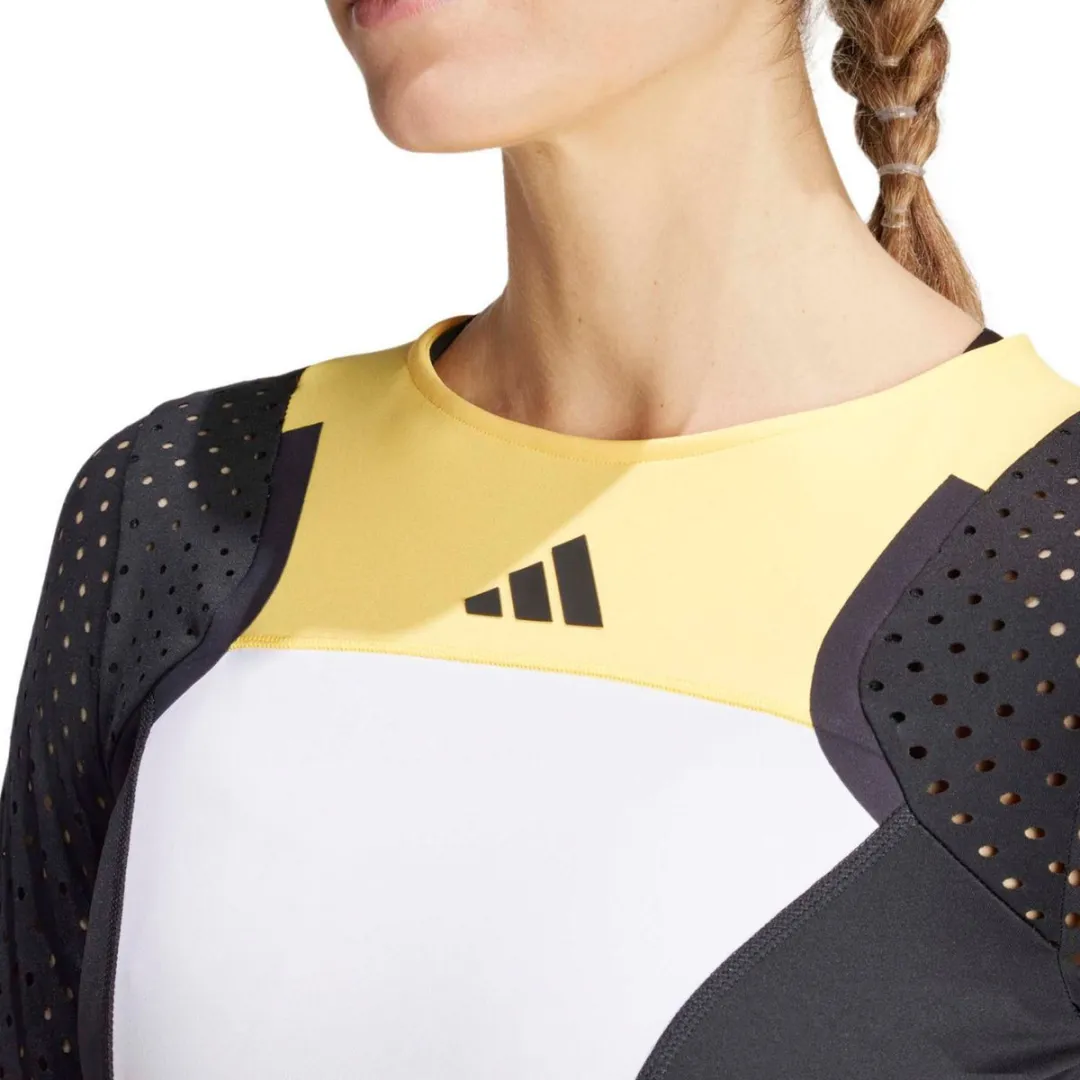 Adidas Pro T-shirt Lange Mouwen Wit/Zwart S