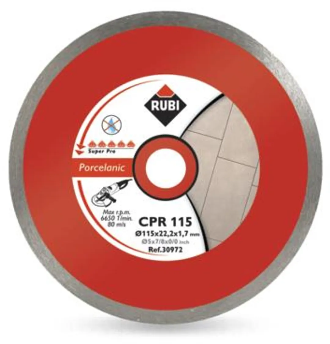 Rubi CPR 125 Superpro Diamantschijf Porseleingres 125mm - Nat Gebruik - Grijs/Rood