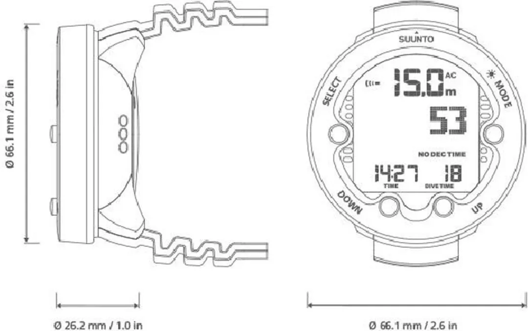 Suunto Zoop Novo Duikcomputer - Zwart - afbeelding 6 van 6