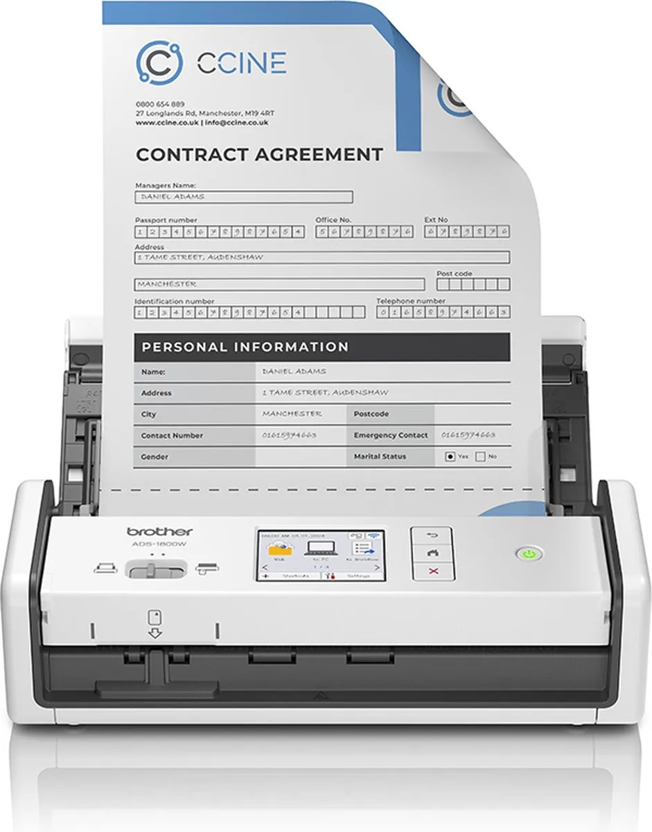 Brother ADS-1800W ADF-scanner 1200x1200 DPI - A4 - Wit