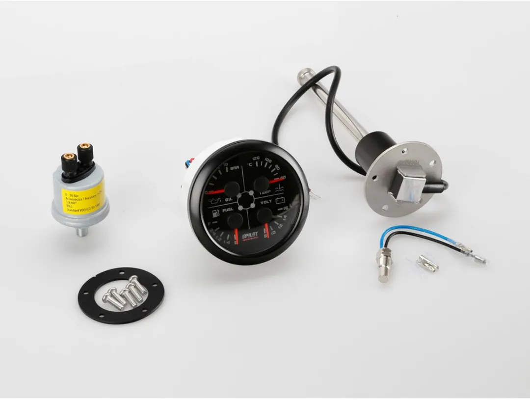 Lampa 4-in-1 Manometer 85mm - Zwart