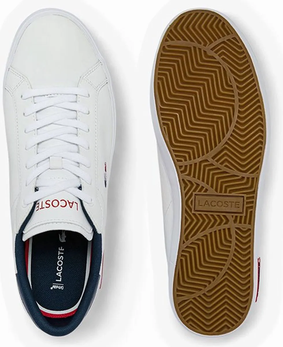 Lacoste Powercourt Tricolor2 Sneakers - Wit/Navy/Rood - EU 40.5