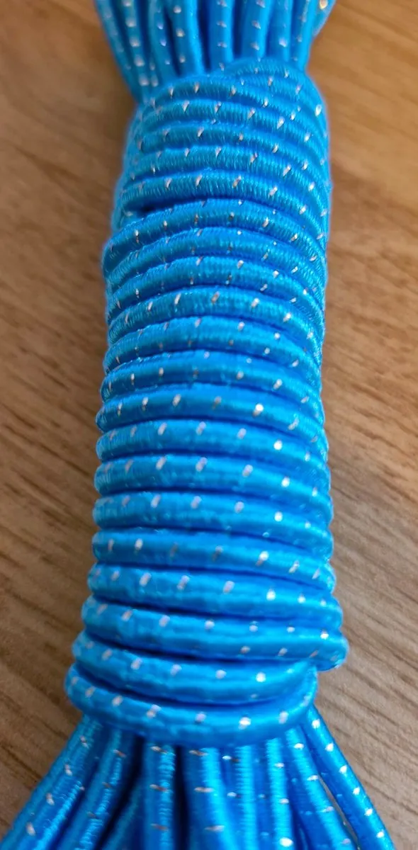 Johntoy Springelastiek 10m - Blauw met Glitter