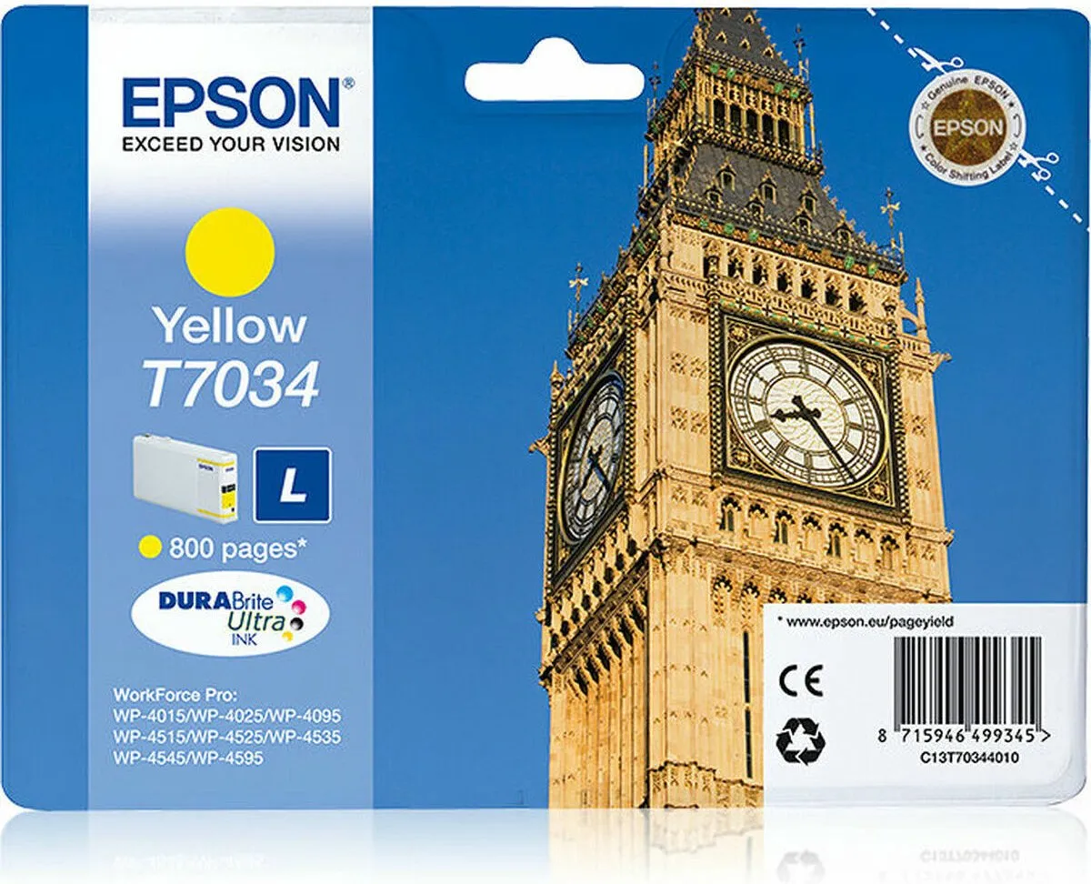 Epson T7034 Geel Inktcartridge - 800 Pagina's