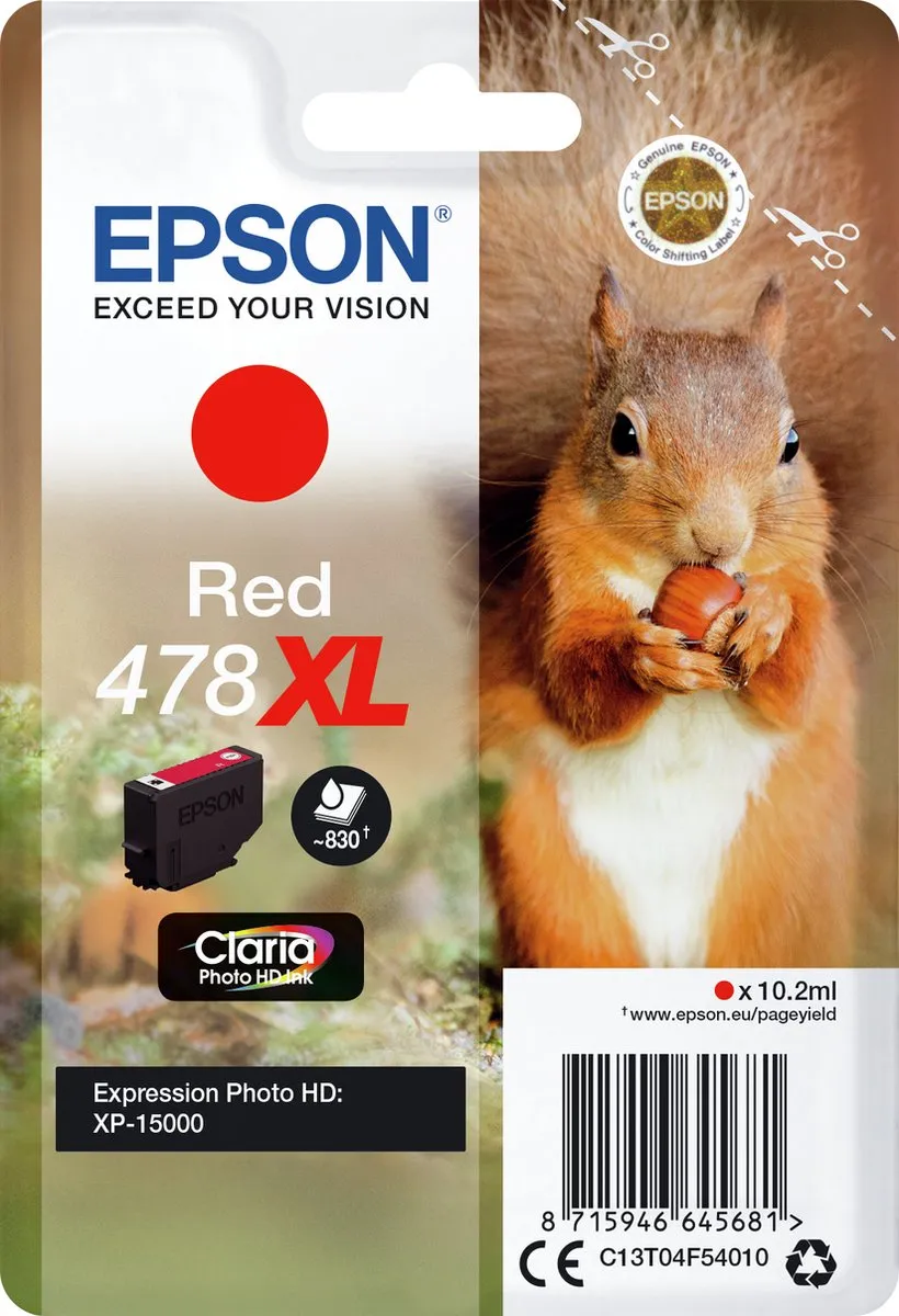 Epson 478XL Rood Inktcartridge - 700 pagina's
