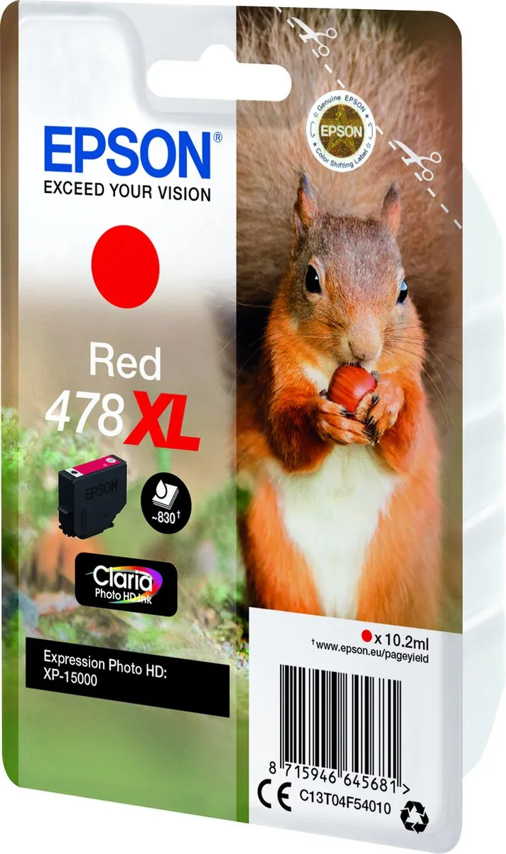 Epson 478XL Rood Inktcartridge - 700 pagina's