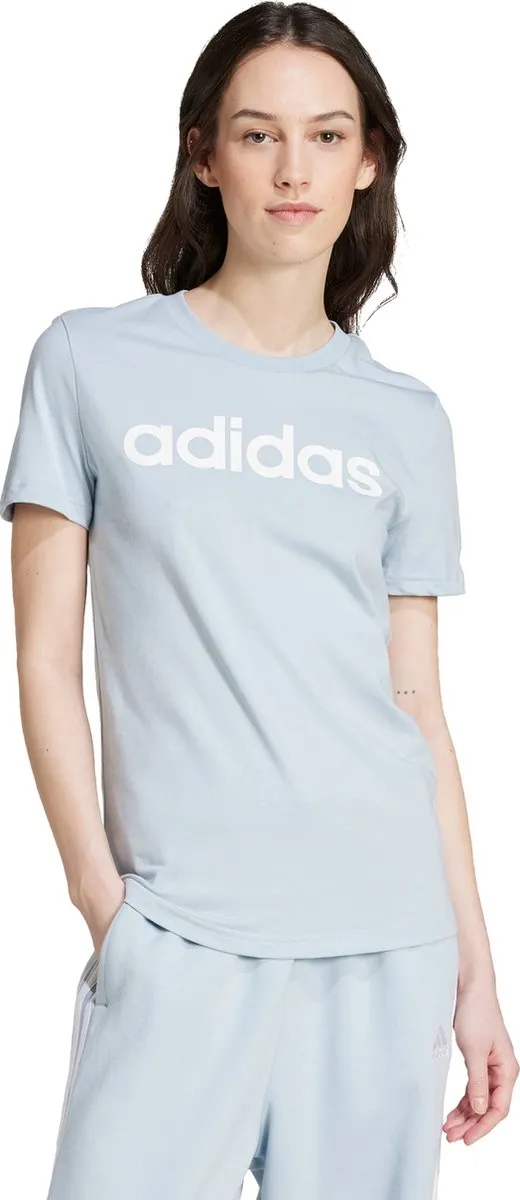 adidas Essentials Slim Logo T-shirt IY9188 - Blauw - XS
