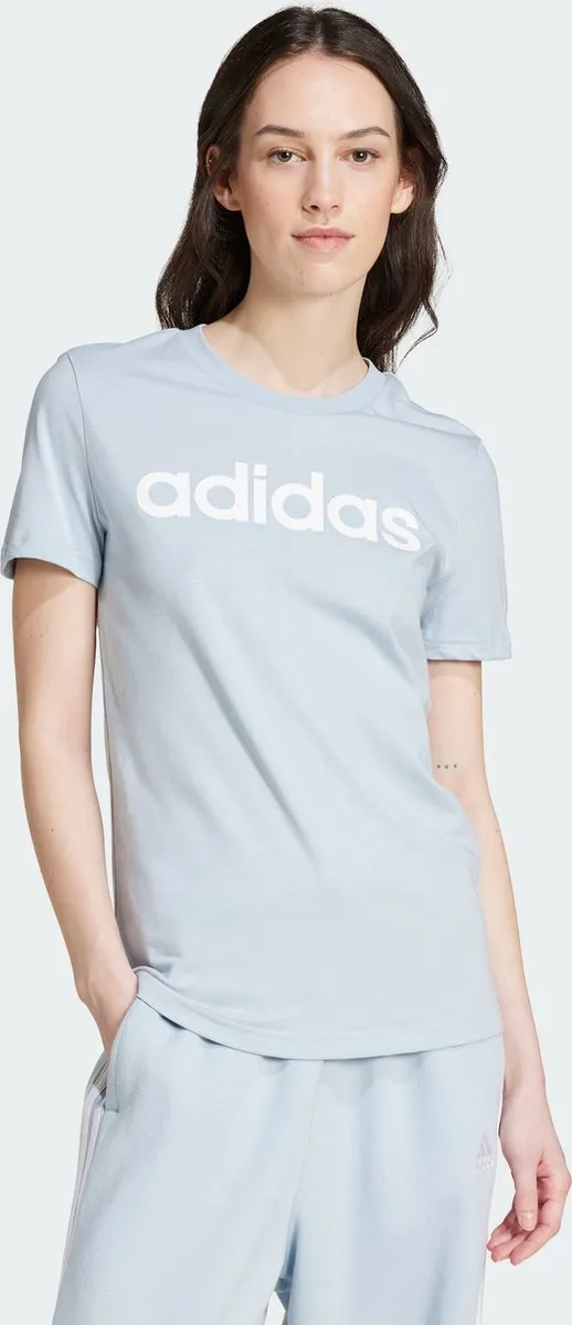 adidas Essentials Slim Logo T-shirt IY9188 - Blauw - XS