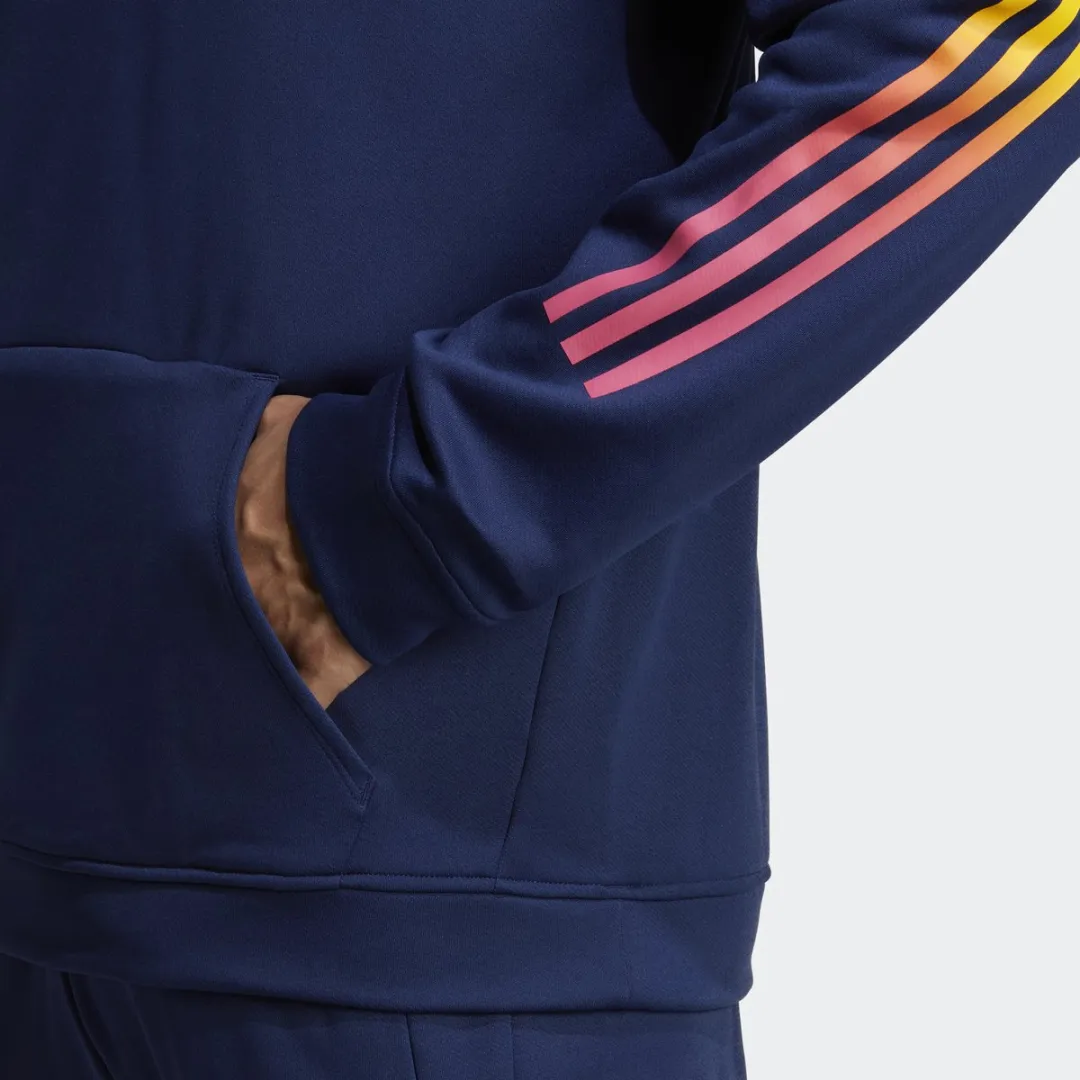adidas Train Icons 3-Stripes Hoodie - Heren - Blauw - 2XL