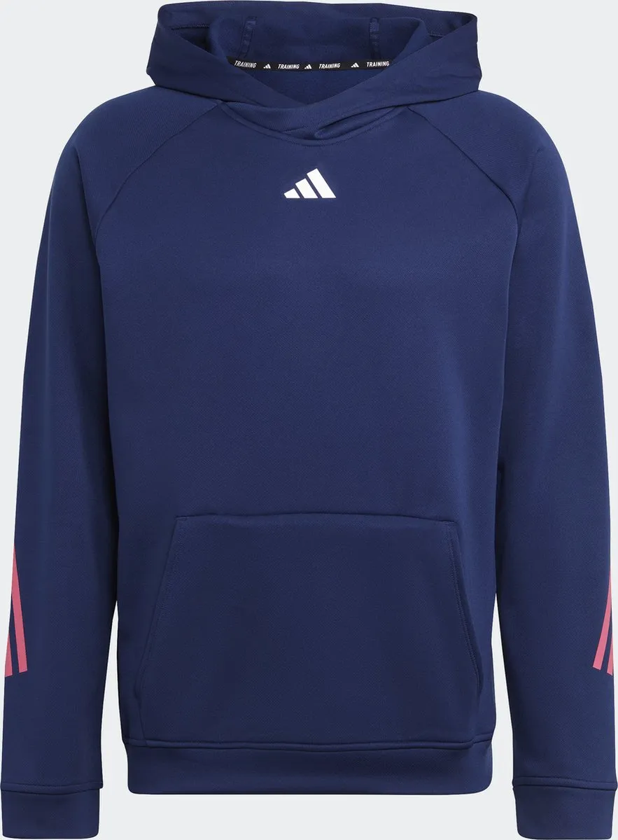 adidas Train Icons 3-Stripes Hoodie - Heren - Blauw - 2XL