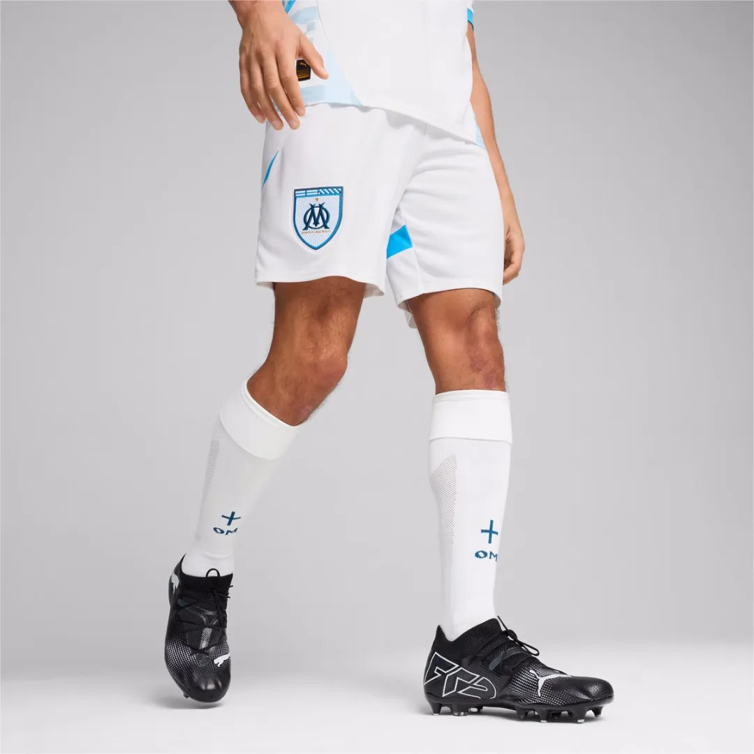 PUMA Korte Wedstrijd OM 2024/25 Voetbalshirt - XS - Wit/Zuurblauw