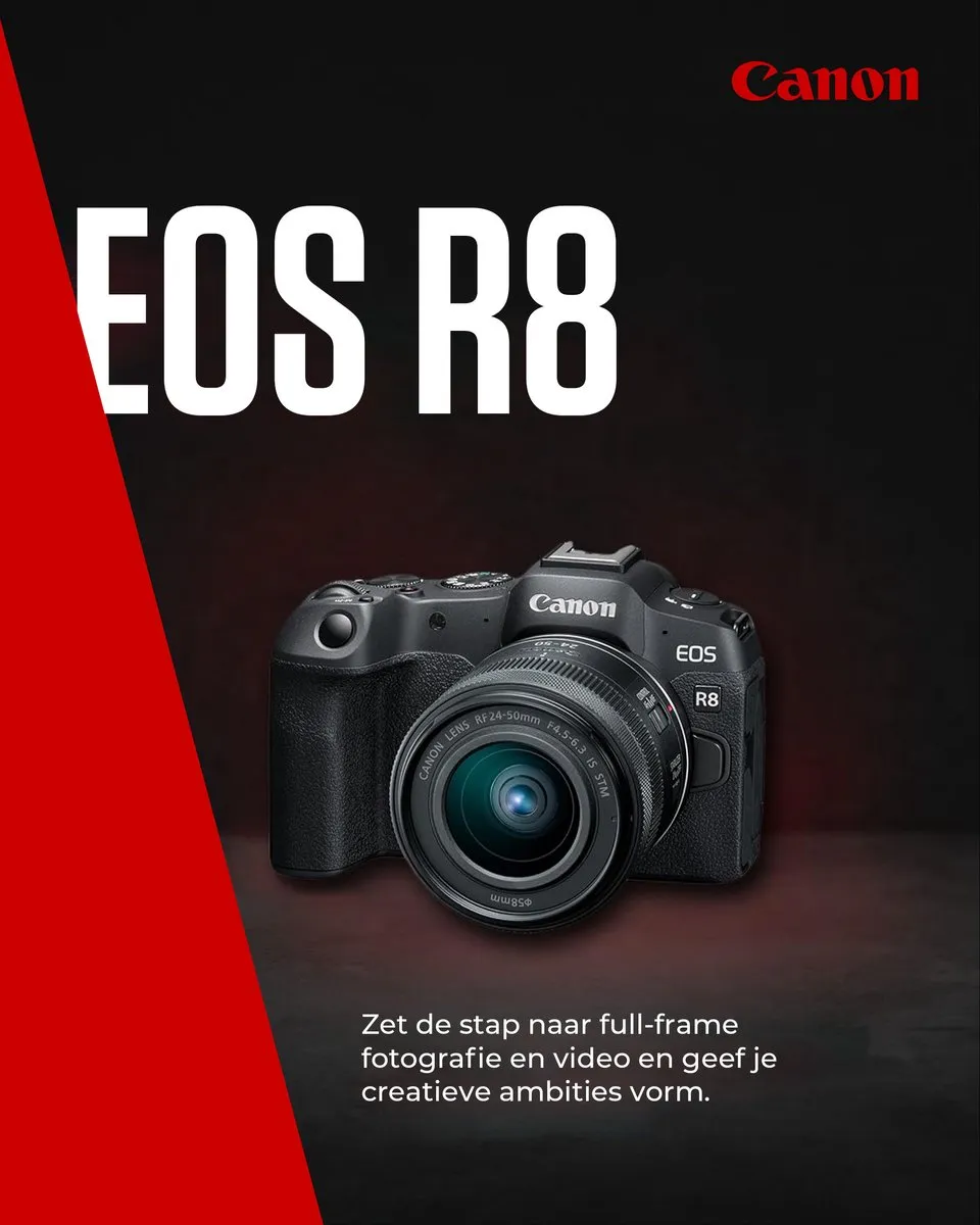 Canon EOS R8 RF 24-50mm IS STM 24.2MP - 4K - Zwart - afbeelding 6 van 6