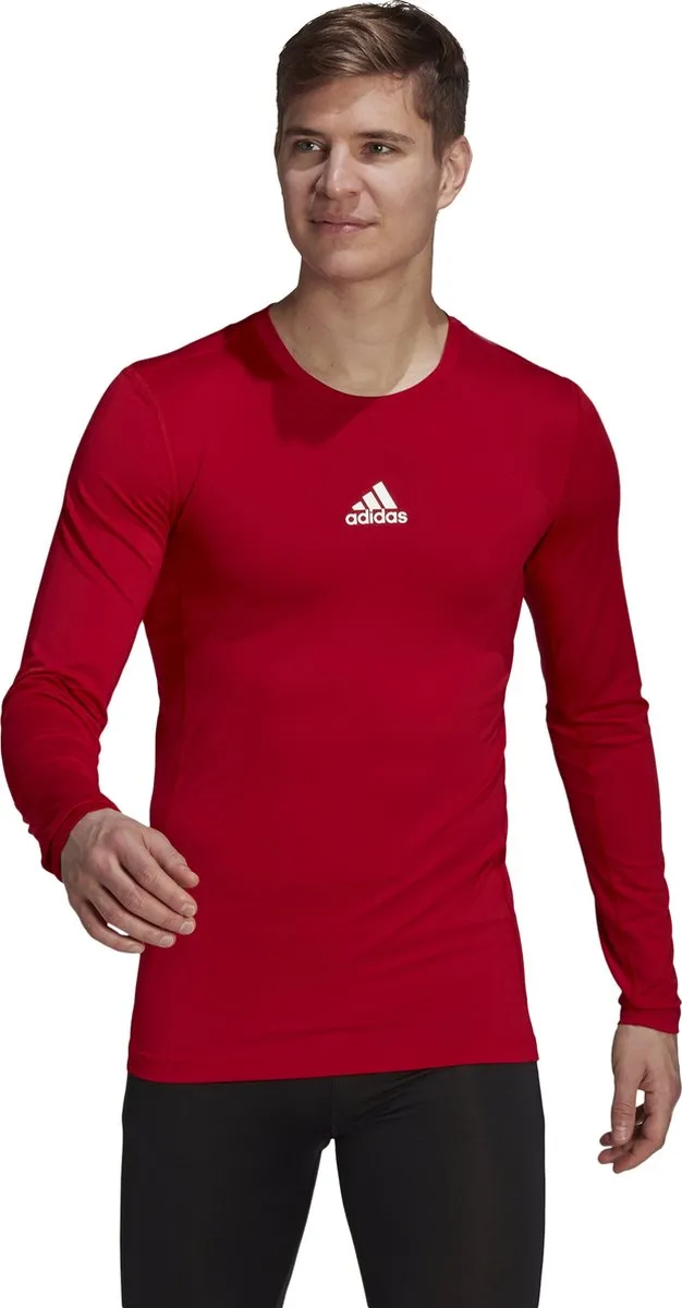Adidas Techfit Long Sleeve Top GU7336 - Compressieshirt - XL - Rood