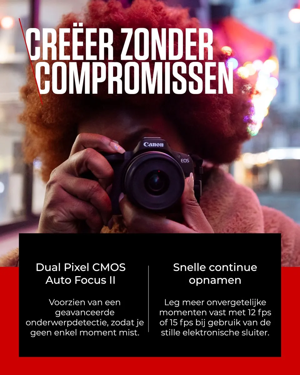 Canon EOS R50 Systeemcamera - 24,2 MP - 4K Video - Zwart