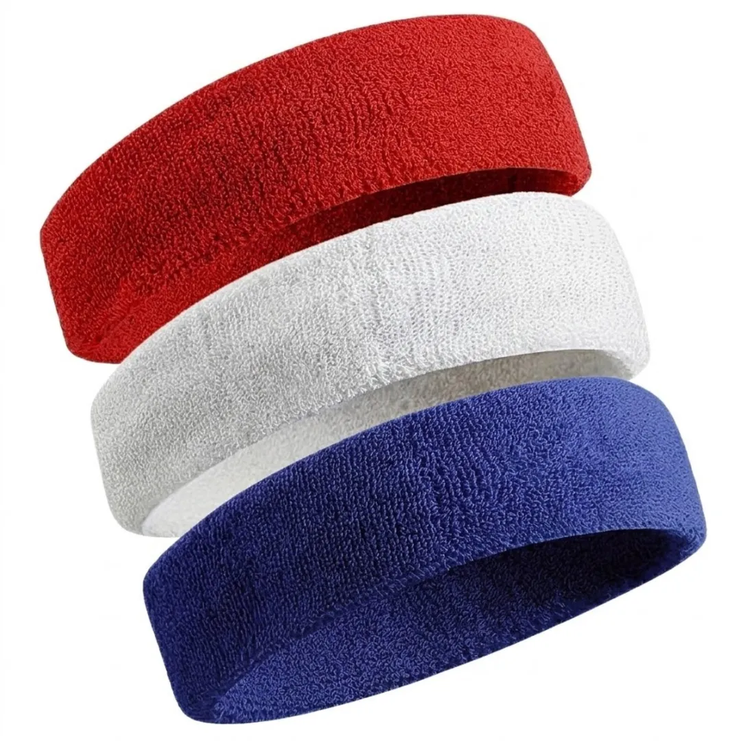 NuveX Sport Hoofdband Set 3-delig - Rood/Wit/Blauw