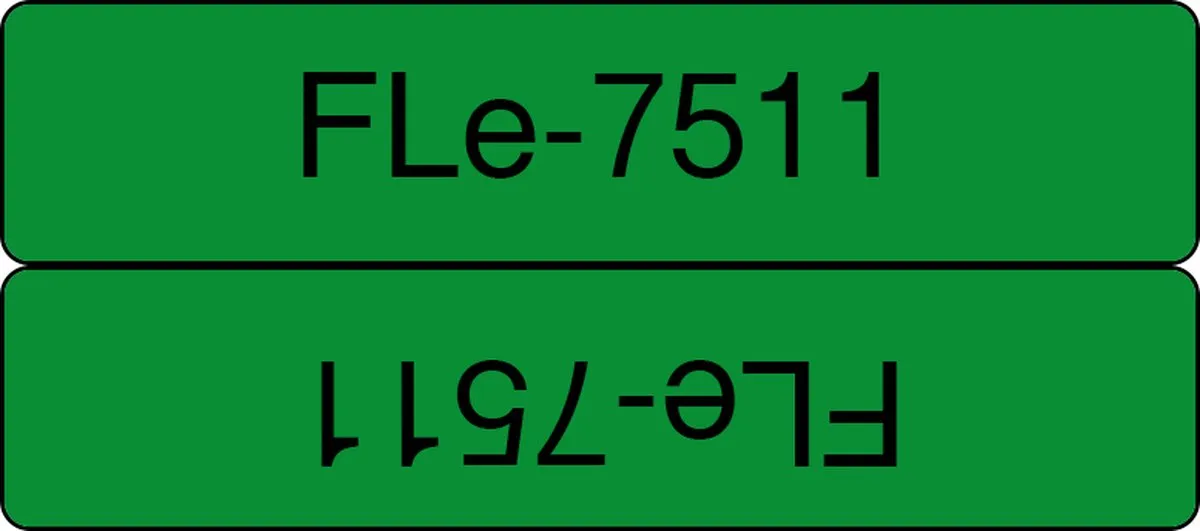 Brother FLe-7511 Labeltape - Gelamineerd Groen/Zwart