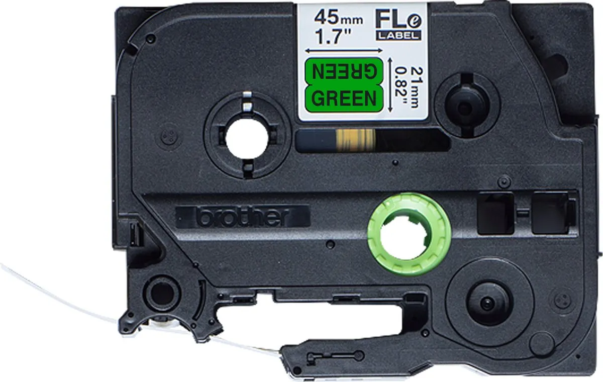 Brother FLe-7511 Labeltape - Gelamineerd Groen/Zwart