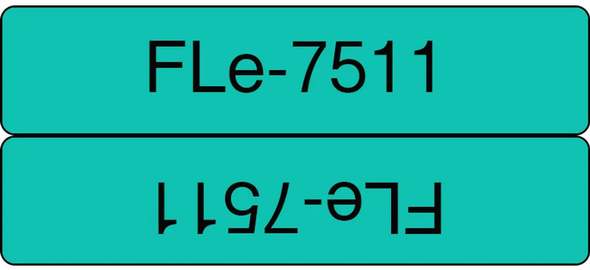 Brother FLe-7511 Labeltape - Gelamineerd Groen/Zwart