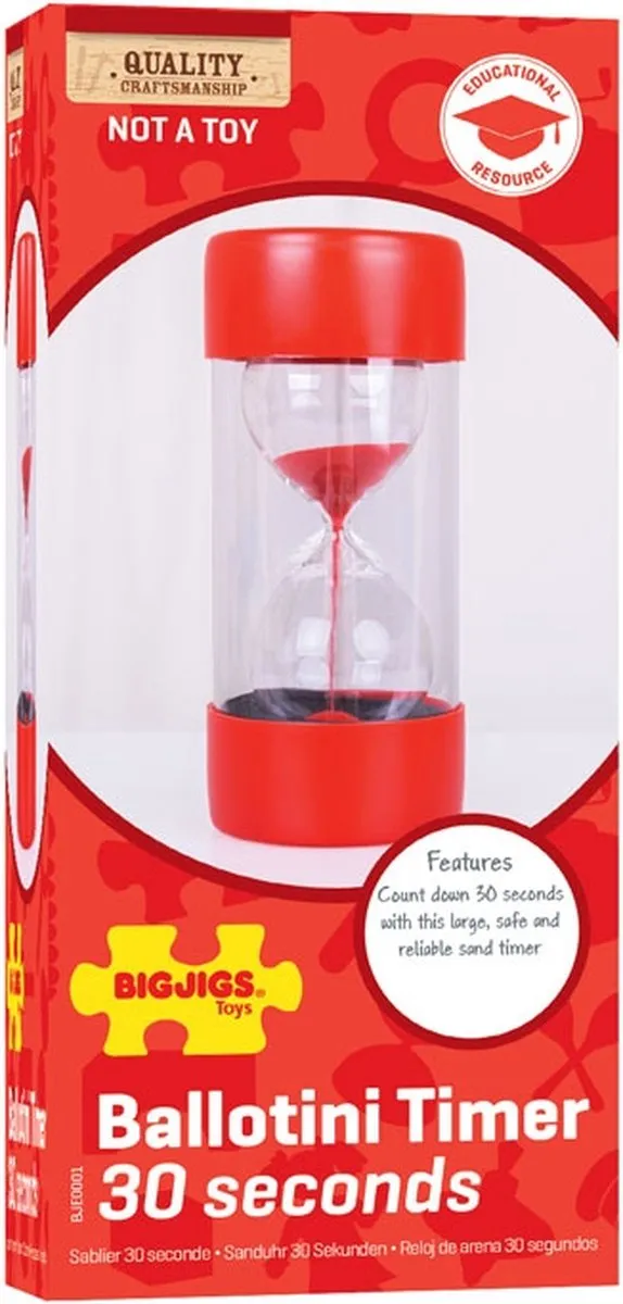 BIGJIGS Ballotini Timer 30 Seconden - Multikleur