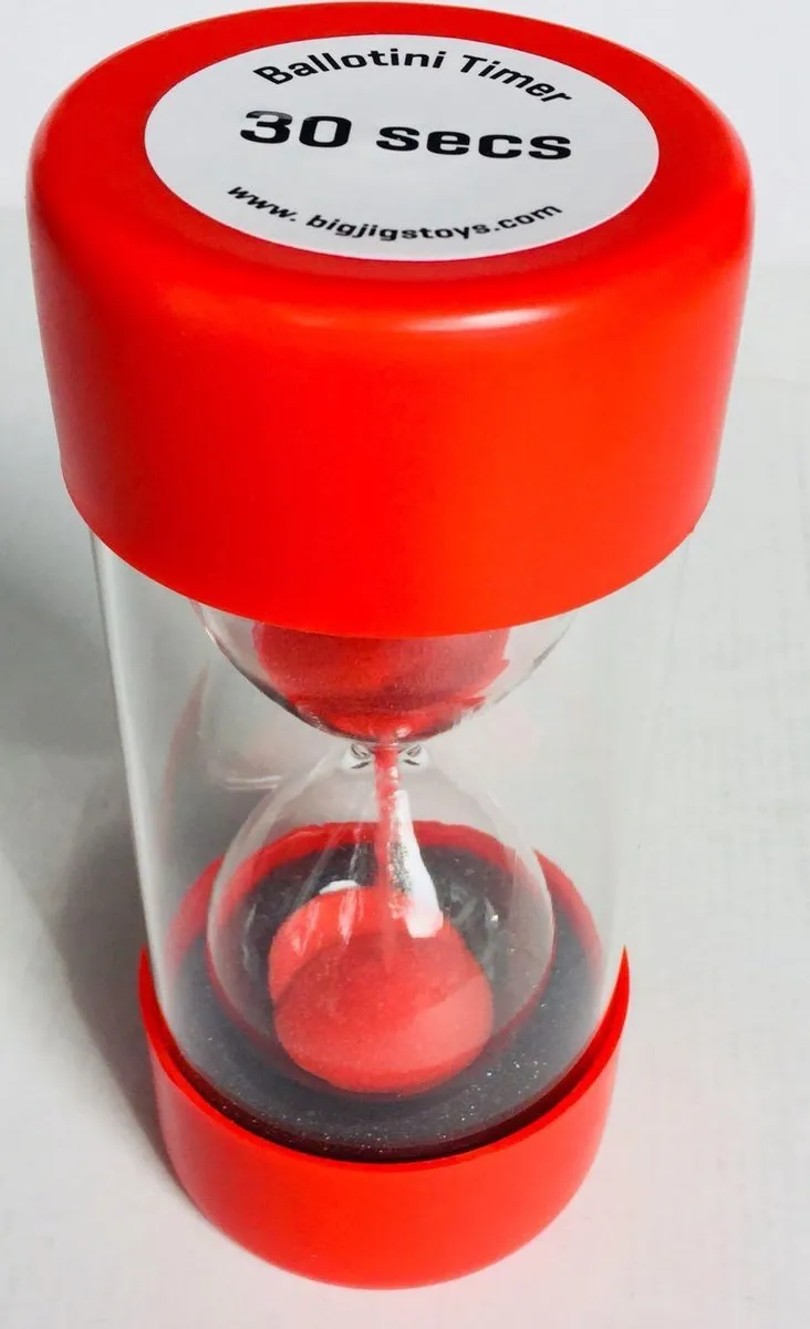 BIGJIGS Ballotini Timer 30 Seconden - Multikleur
