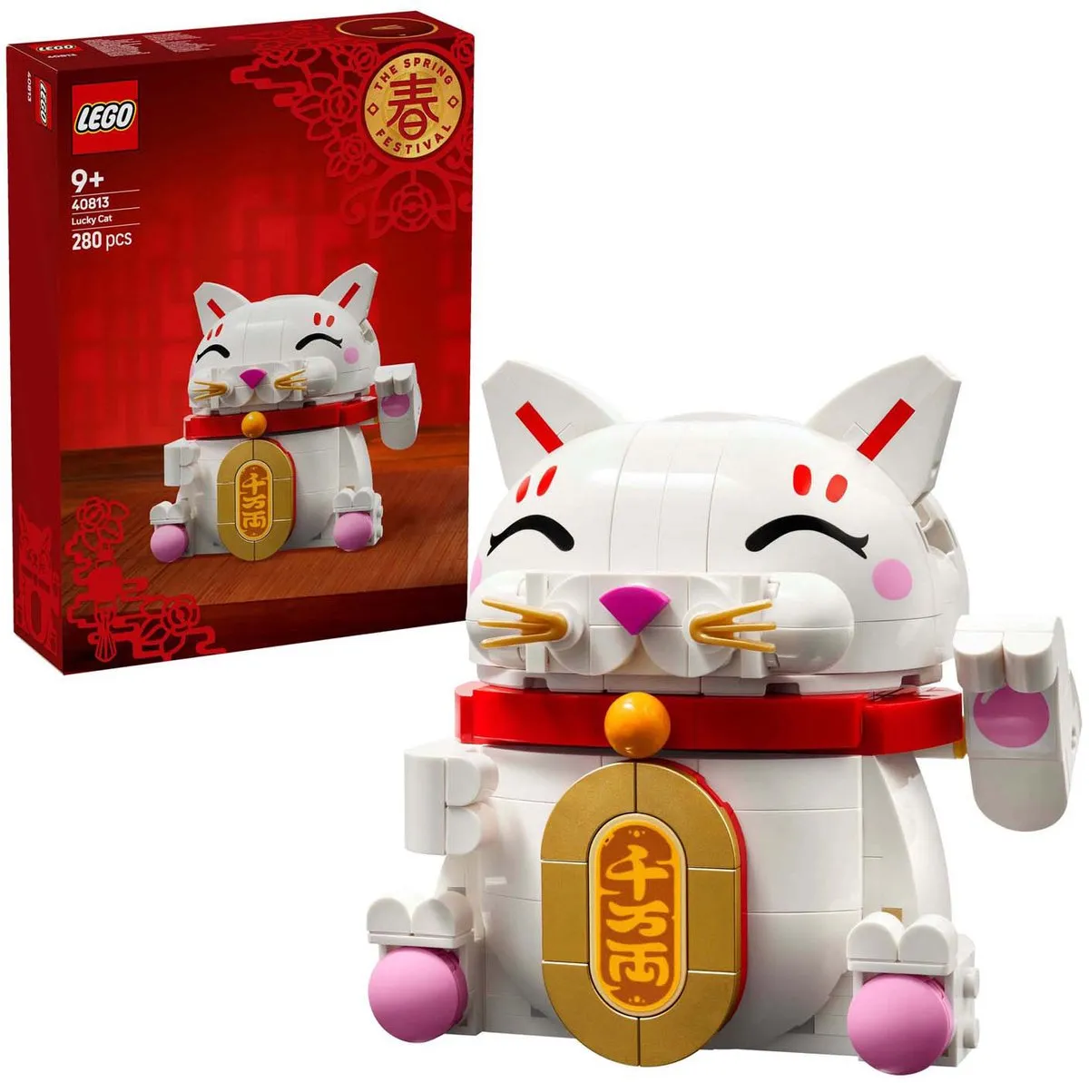 LEGO Chinees Nieuwjaar Gelukskatje 40813 - 280 Stukken - Wit