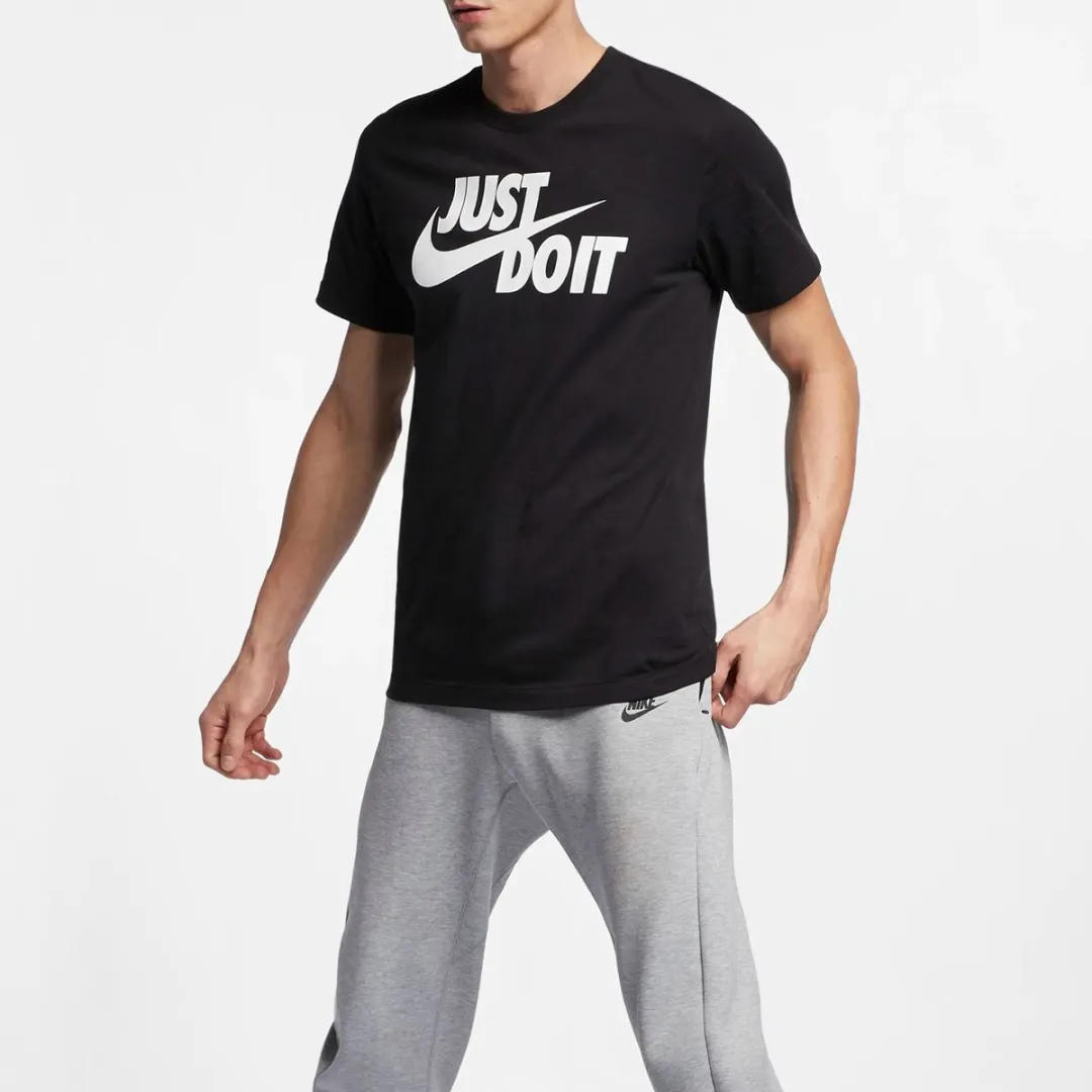 Nike Sportswear Just Do It Swoosh Heren T-shirt M - Zwart/Wit - afbeelding 6 van 6