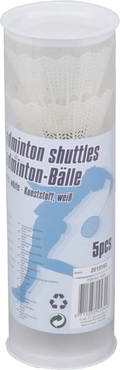 Eddy Toys Badminton Shuttles - 5 Stuks Wit