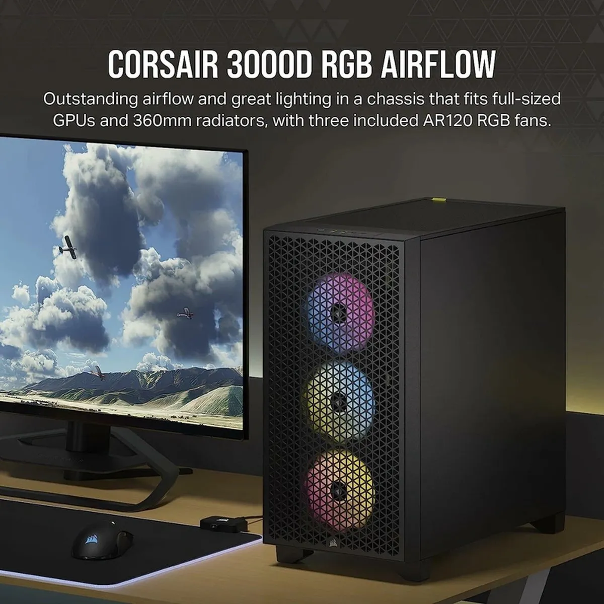 Corsair 3000D RGB Airflow Midtowermodel ATX - Zwart - afbeelding 6 van 6