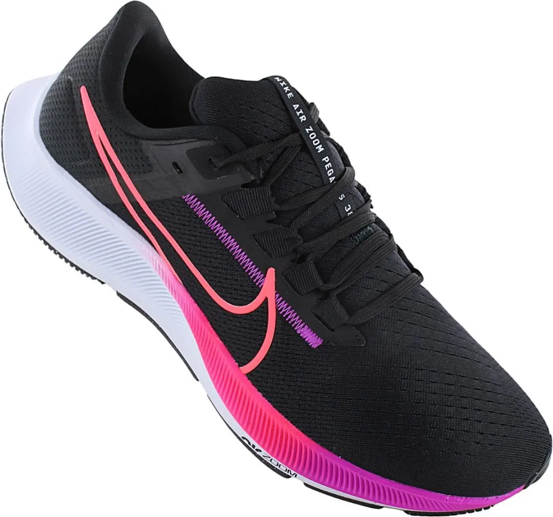 Nike Air Zoom Pegasus 38 Heren Hardloopschoenen - Maat 42 - Zwart/Rozerood