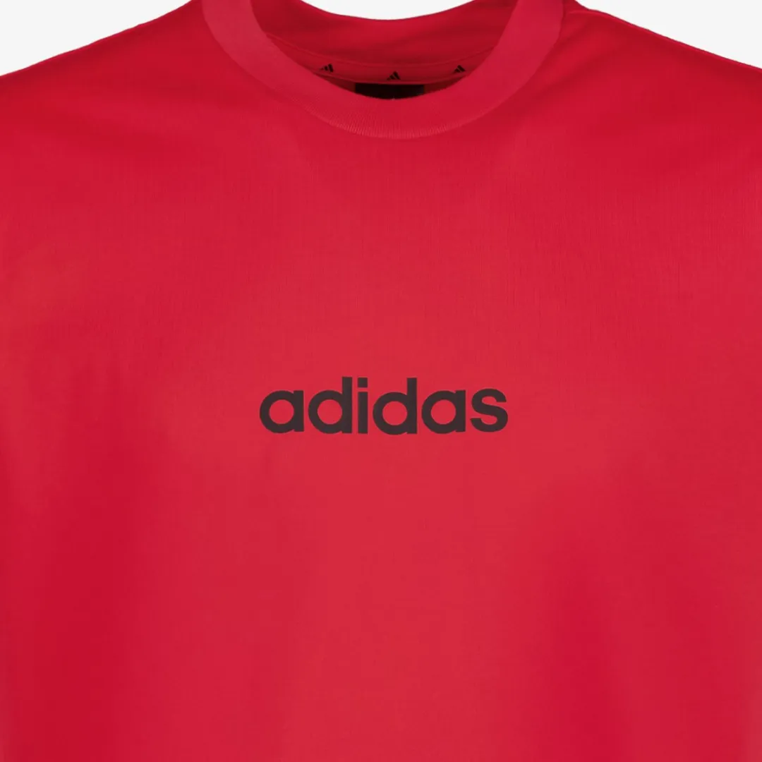 adidas M LIN SJ Heren T-shirt - Rood - XL