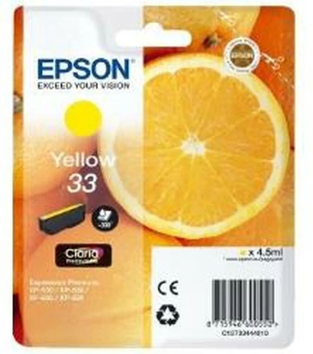 Epson T33 Compatible Inktcartridge Geel C13T33444010