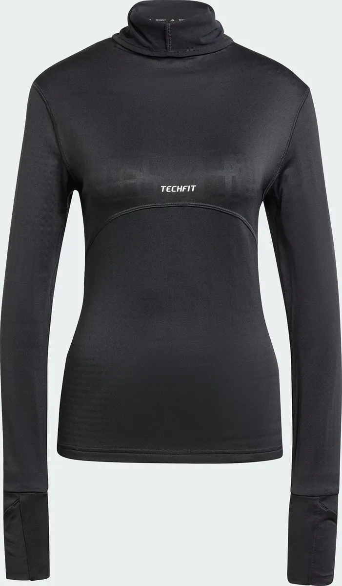 adidas Performance TECHFIT COLD.RDY Funnel Neck Longsleeve - Zwart