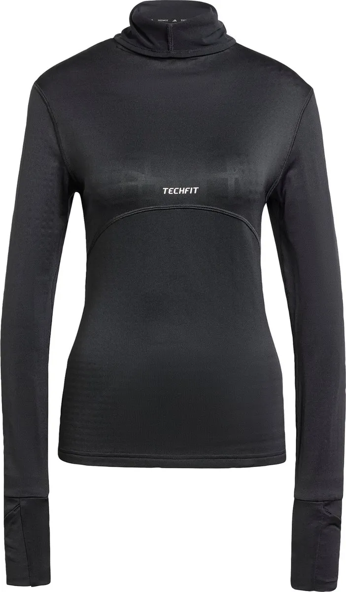 adidas Performance TECHFIT COLD.RDY Funnel Neck Longsleeve - Zwart
