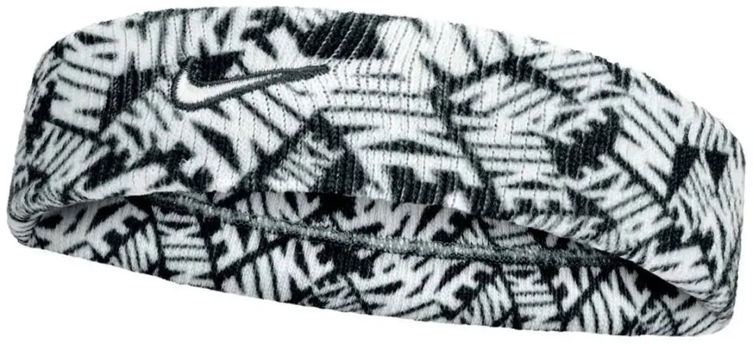 Nike Dri-FIT Swoosh Classic Hoofdband - One Size - Zwart/Wit