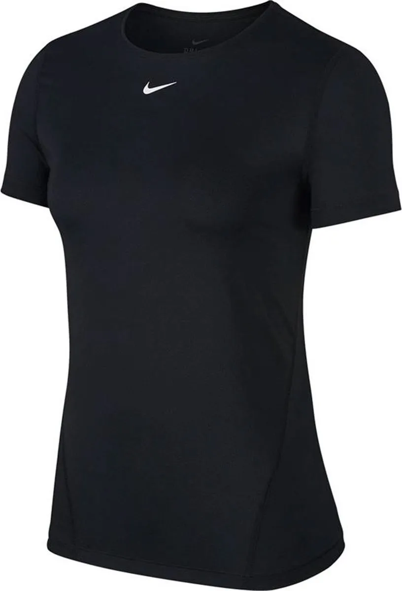 Nike Pro Sportshirt Dames L - AO9951-010 - Zwart/Wit