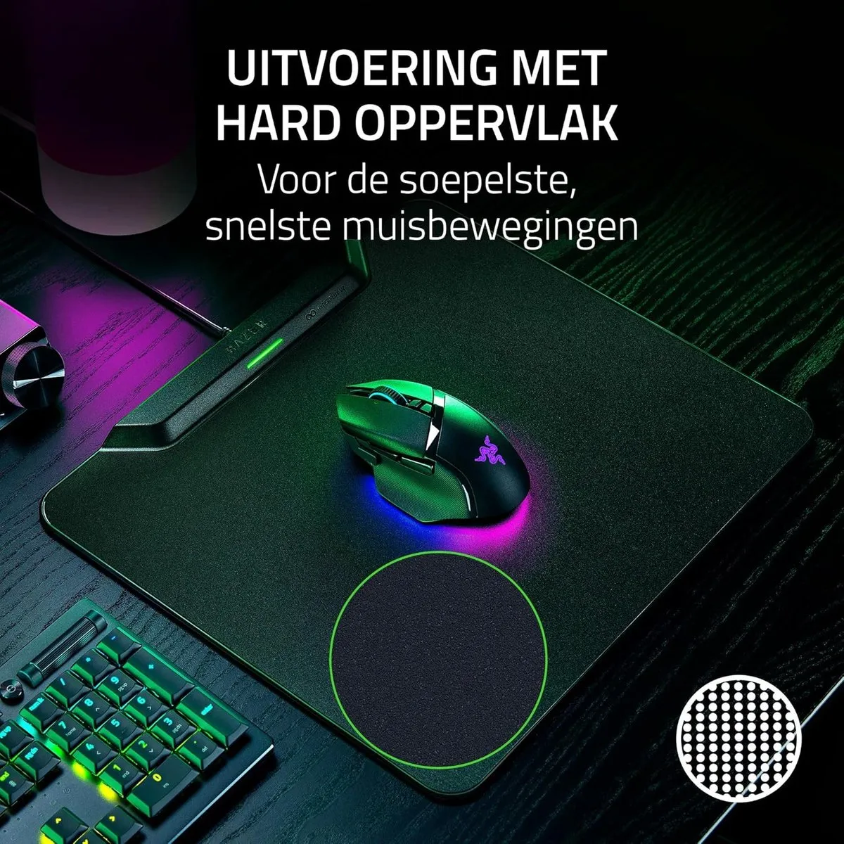 Razer HyperFlux V2 Gaming Muismat - Draadloos Oplaadsysteem Zwart