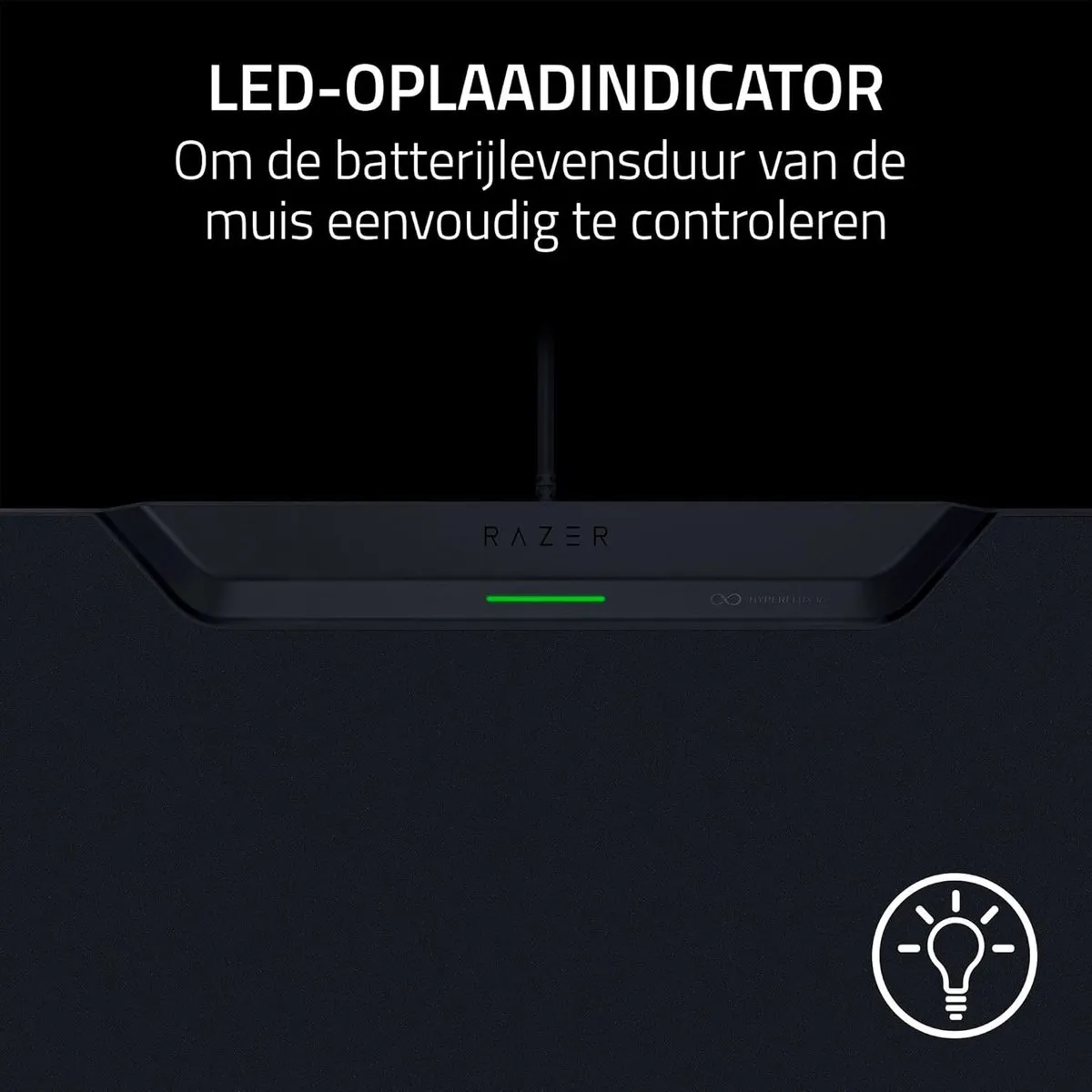 Razer HyperFlux V2 Gaming Muismat - Draadloos Oplaadsysteem Zwart