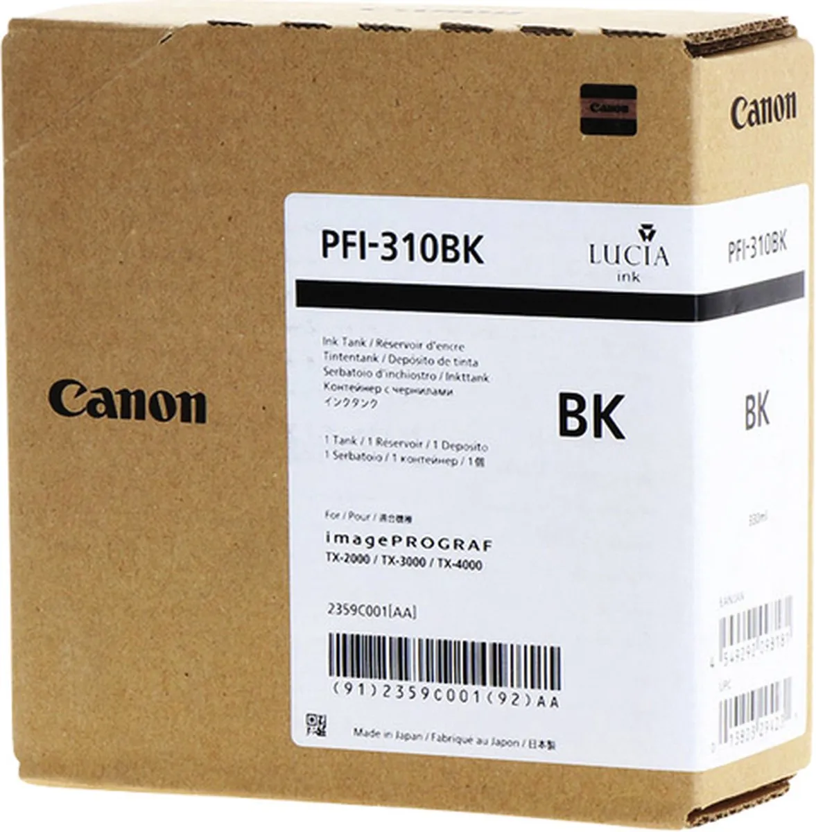 Canon PFI-310BK Inktcartridge Zwart