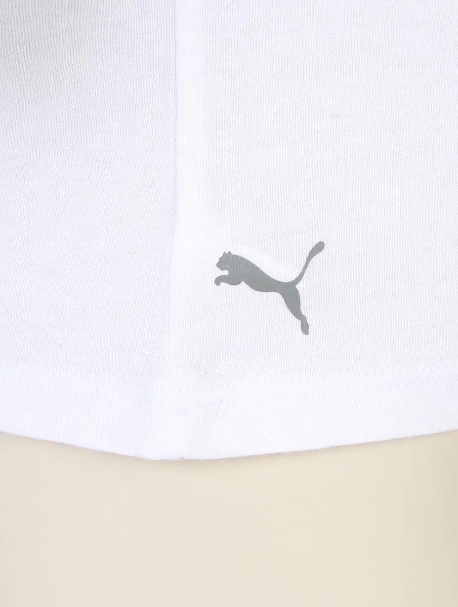 PUMA Basic 2P V-Neck Sportshirt Heren - Wit - L
