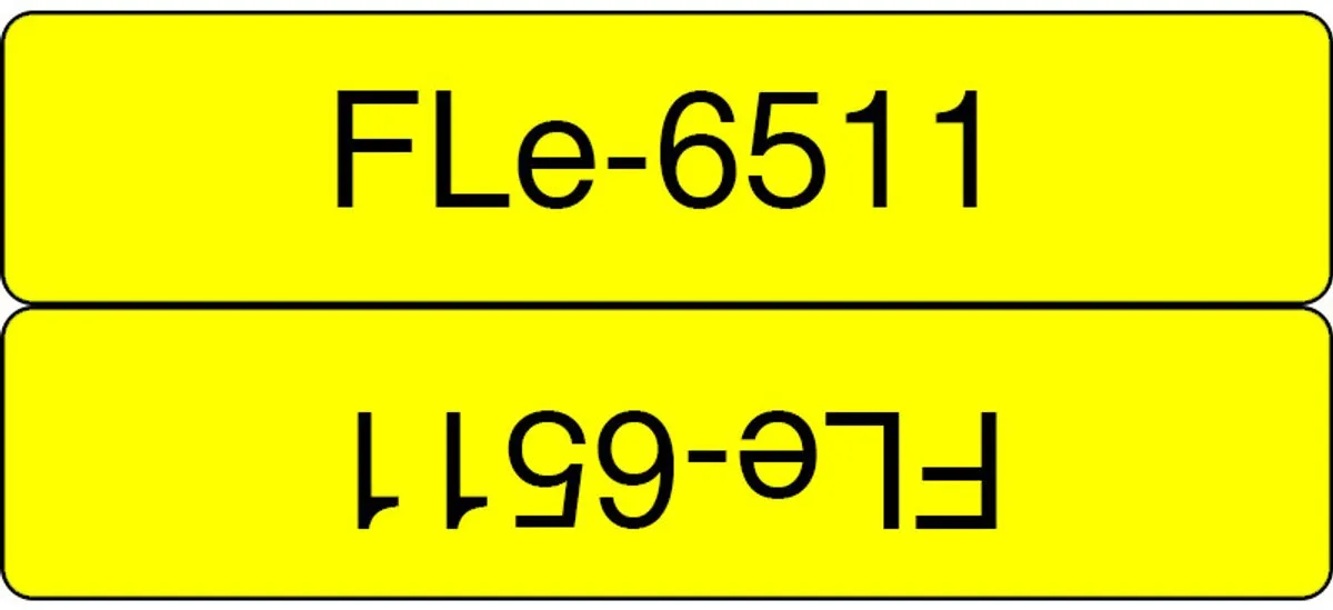 Brother FLe-6511 Labeltape Gelamineerd - Geel/Zwart - 72 Stuks