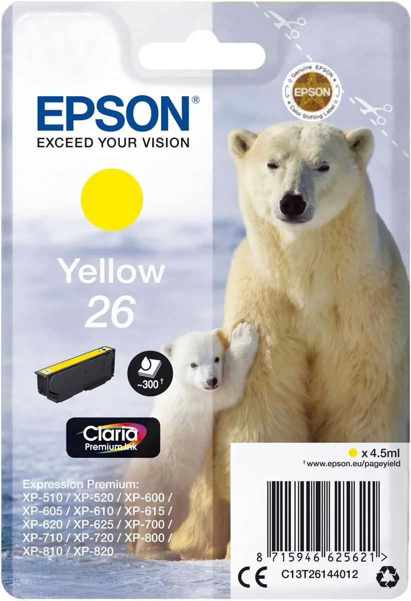 Epson 26 Geel Inktcartridge - 4,5ml