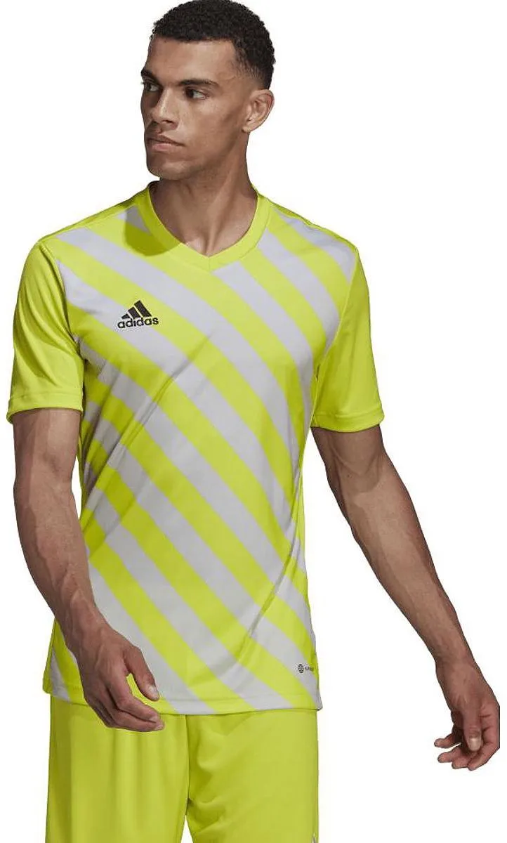 Adidas Entrada 22 Shirt Heren - Fluogeel/Lichtgrijs S