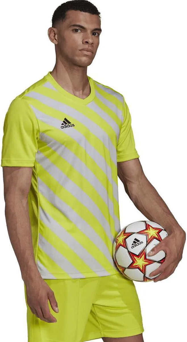 Adidas Entrada 22 Shirt Heren - Fluogeel/Lichtgrijs S