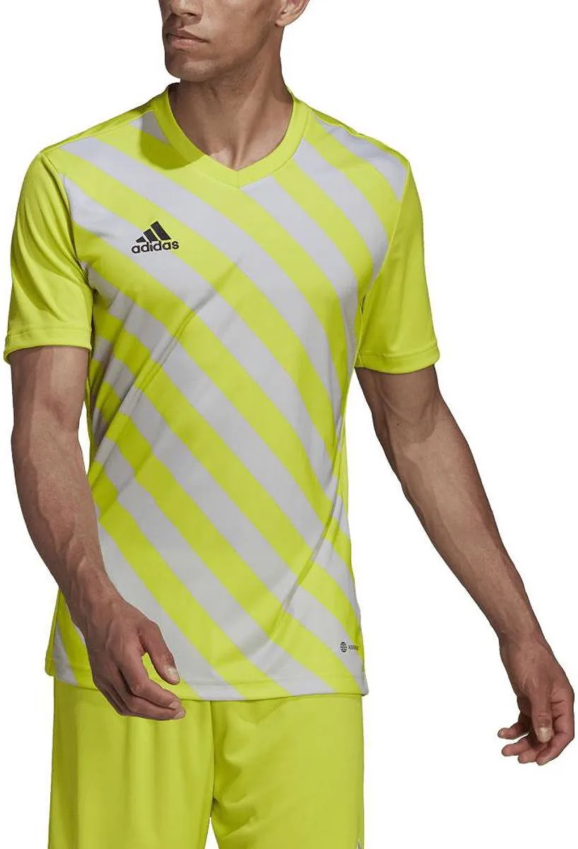 Adidas Entrada 22 Shirt Heren - Fluogeel/Lichtgrijs S - afbeelding 6 van 6