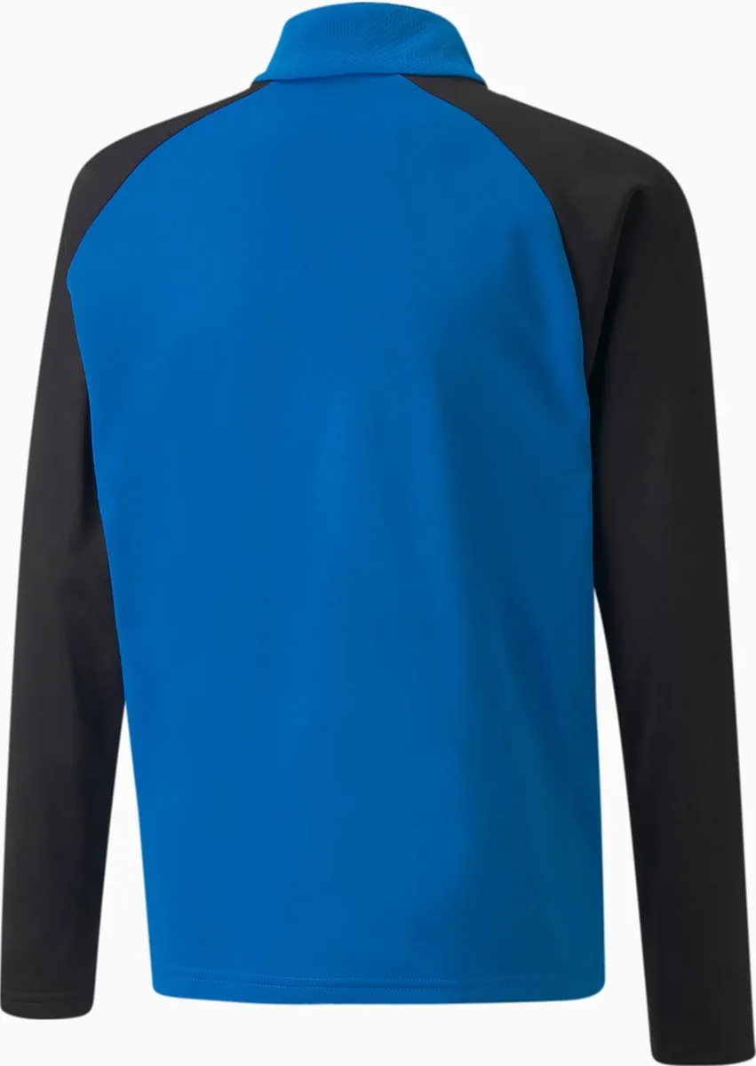 PUMA TeamLIGA 1/4 Zip Trainingssweater Junior 164 - Zwart/Blauw