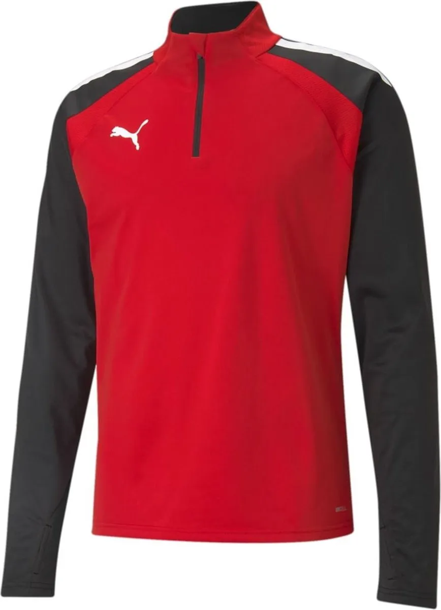 PUMA TeamLIGA 1/4 Zip Trainingssweater Junior 164 - Zwart/Blauw