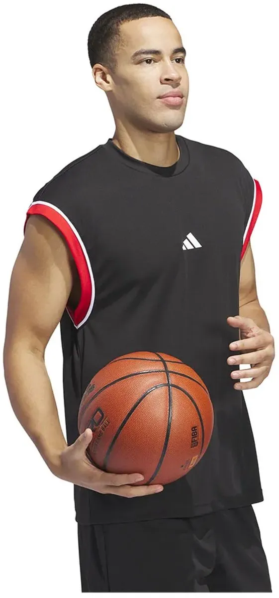 Adidas Basketball All-World Mouwloos T-shirt Zwart XL