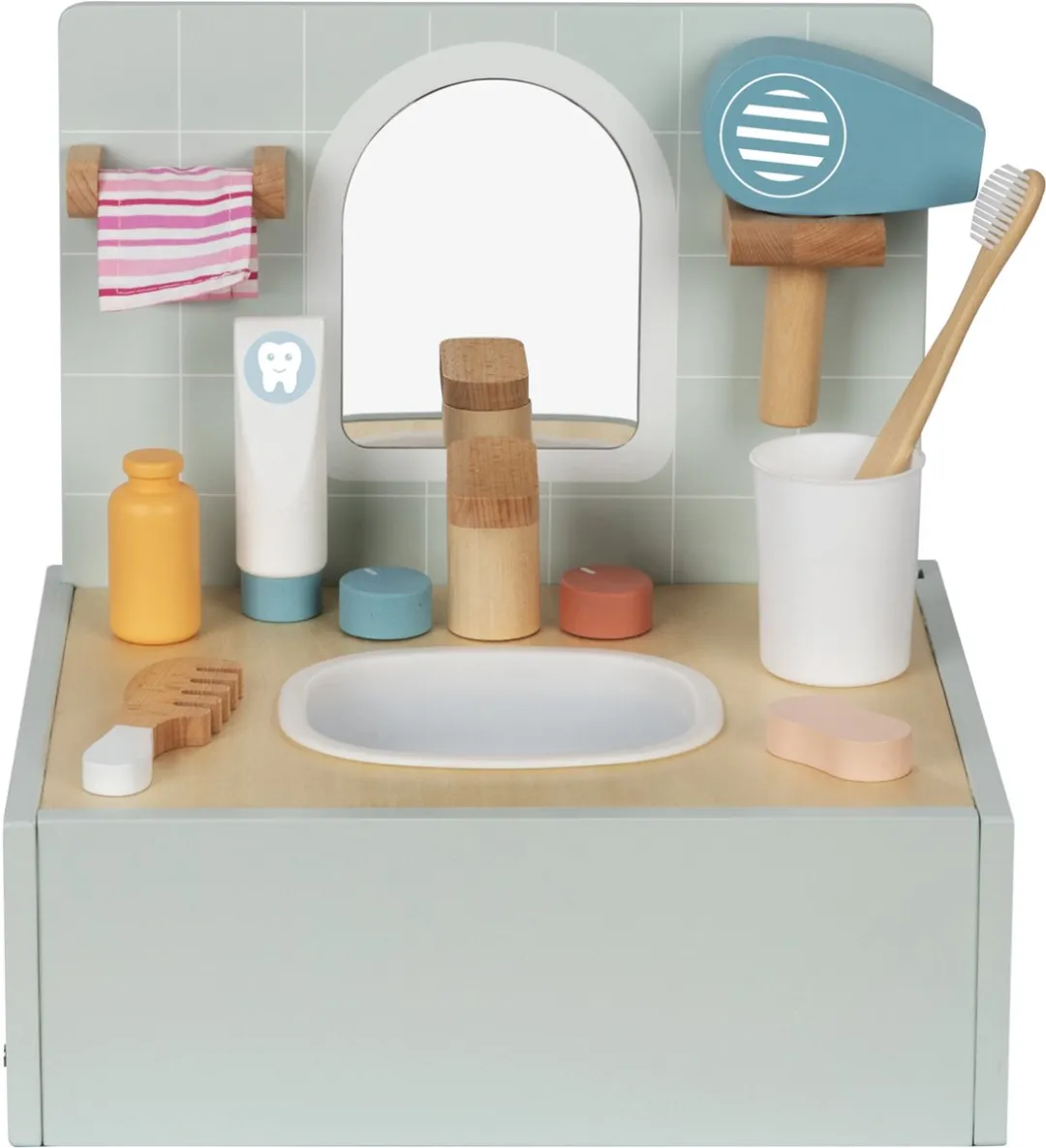 Tooky Toy Badkamer Speelset Mini - Hout Meerkleurig